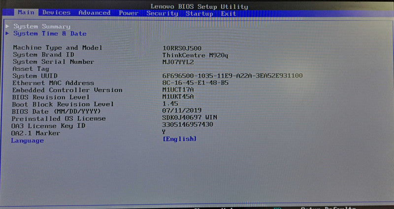 Lenovo M920q USFF | i5-8500T @ 2.10GHz 16GB DDR4 256GB M.2 + Adapter )