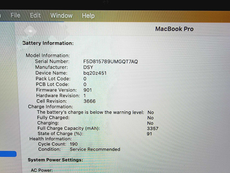 Apple Macbook Pro 2017 13\\" Core i5-7360U @ 2.3GHz 8GB DDR3 120GB SSD [Read] (