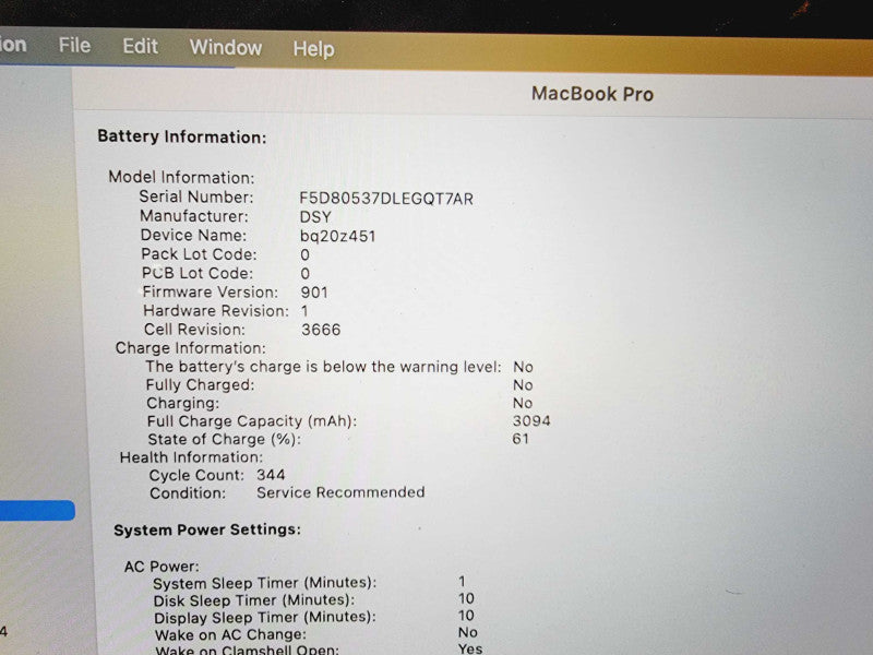 Apple Macbook Pro 2017 13\\" Core i5-7360U @ 2.3GHz 8GB DDR3 120GB SSD [Read] (