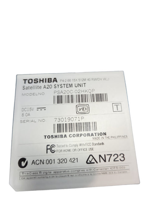 TOSHIBA Satellite A20 15\\"Laptop P4 Vintage &