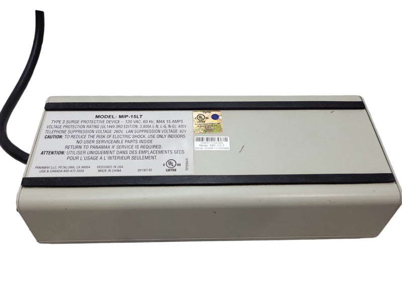 PANAMAX MIP-15LT 2 OUTLETS TELCO/LAN SURGE PROTECTOR &