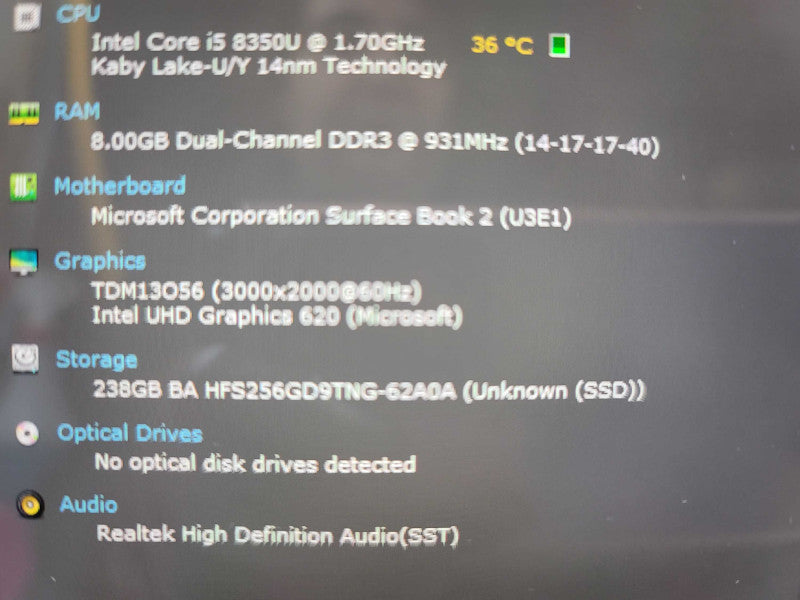 Microsoft Surface Book 2 | i5-8350U| 8GB DDR3| 256GB SSD QÎ²