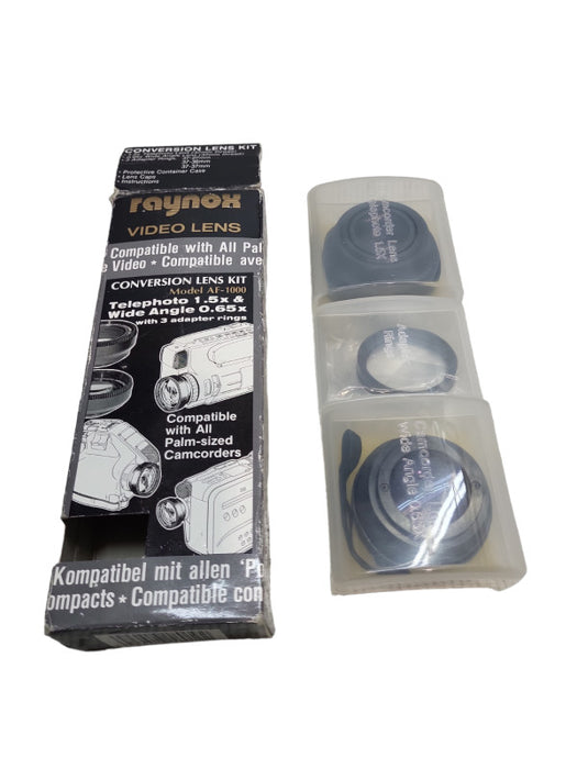 Raynox Video Lens AF-1000 Lens Conversion Kit Telephoto Lens .65X & 1.5X &