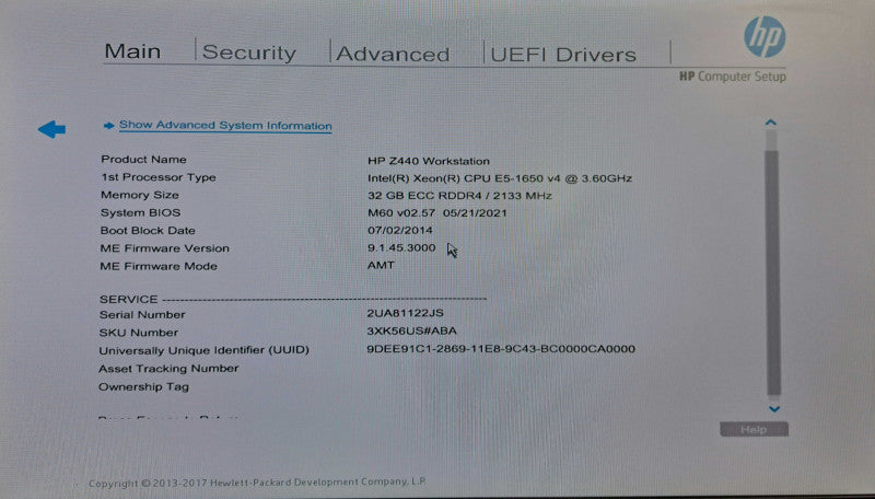 HP Z440 Workstation | Xeon E5-1650 v4 @ 3.60GHz 32GB DDR4 No GPU/HDD\\'s )