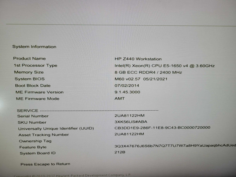 GP Z440 - Xeon E5-1650 v4 | 8GB RAM | NO HDD | QUADRO K2000 %