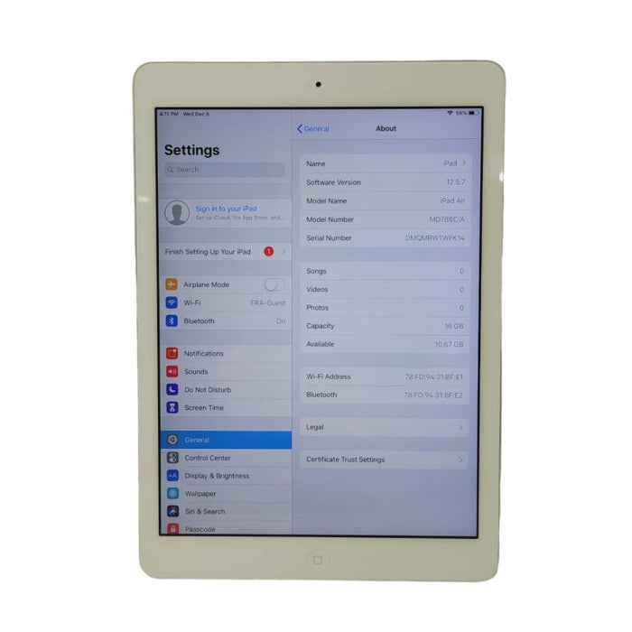 Basic Apple iPad Air 1st gen 16GB UNLOCKED White  Q-