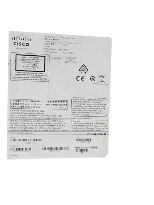 Cisco C1111-4P LTE ISR 1100 Dual WAN Gigabit Ethernet Combo SFP Router _