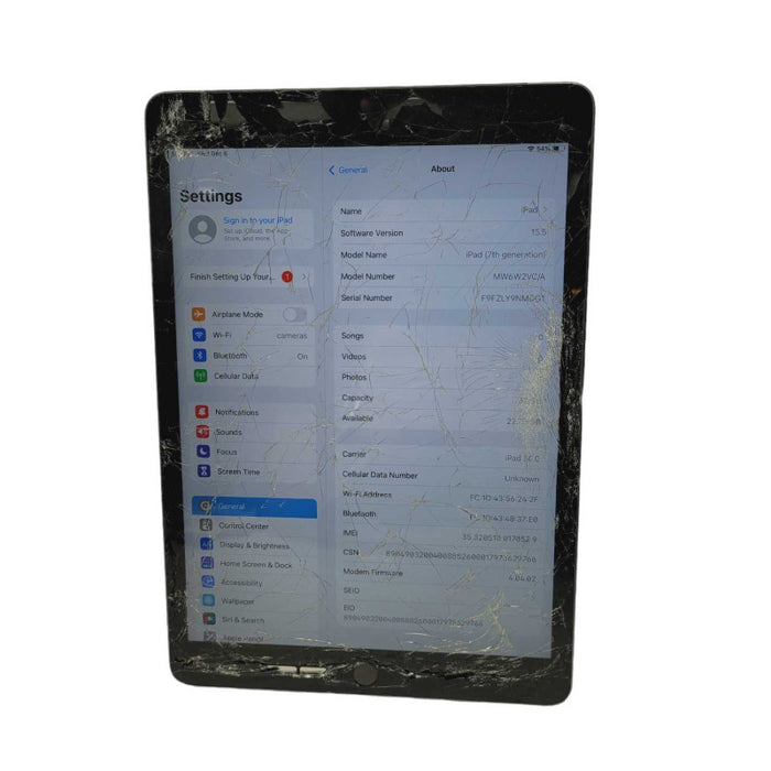 Apple iPad (7th generation) 32GB Wi-Fi + Cellular A2200 UNLOCKED Plz READ  -