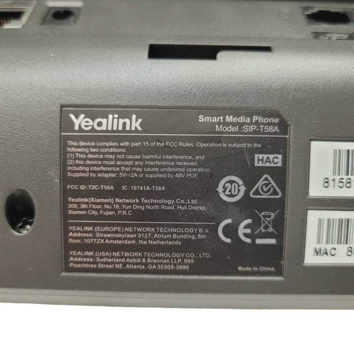 Yealink Smart Media Phone SIP-T58A Factory Reset  -