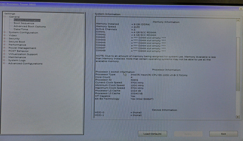 Dell Precision T5810 | Xeon E5-1650 v3 @ 3.70GHz 8GB DDR4 No GPU/HDD\\'s )