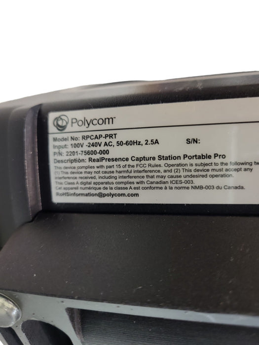 Polycom RPCAP-PRT 2201-75600-000 RealPresence Capture Station Portable Pro &