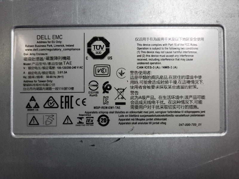 DELL EMC 047-000-789-01 STORAGE ARRAY w/ 2x-303-396-000B-00 controller $