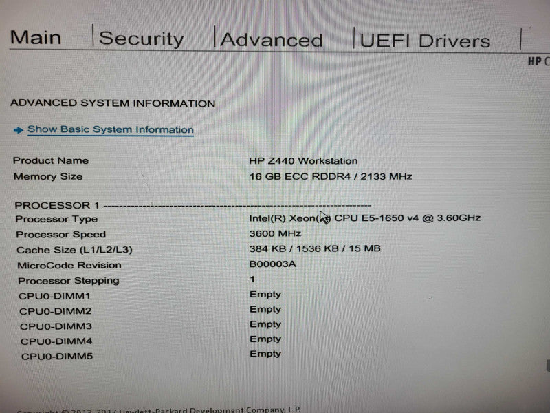 HP Z440 Workstation | Xeon E5-1650 v4 @ 3.60GHz 16GB DDR4 No HDD Q$