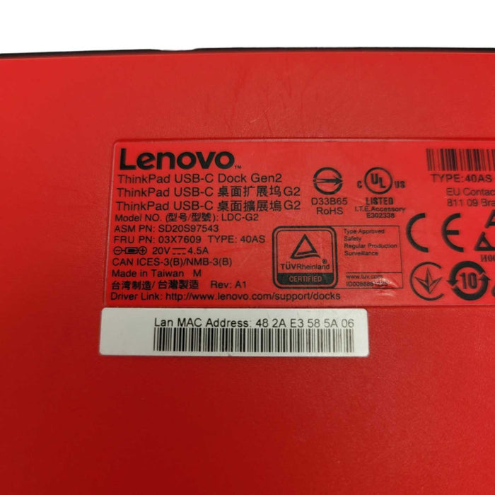 Lenovo ThinkPad USB-C dock Gen 2 UNIVERSAL LDC-G2 Q-