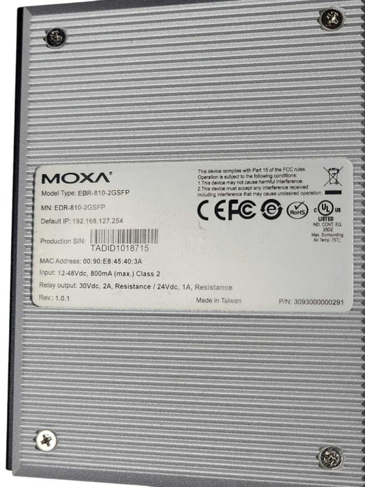 Moxa EDR-810-2GSFP Secure Router  _