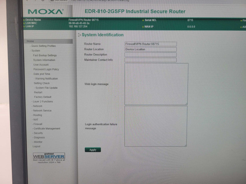 Moxa EDR-810-2GSFP Secure Router  _