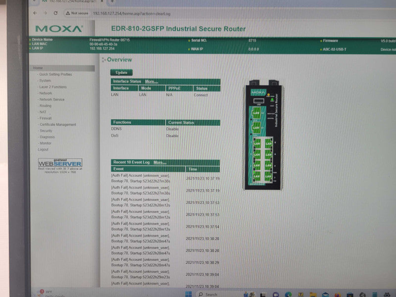 Moxa EDR-810-2GSFP Secure Router  _