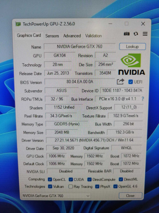 ASUS NVIDIA GTX 760 2GB  %