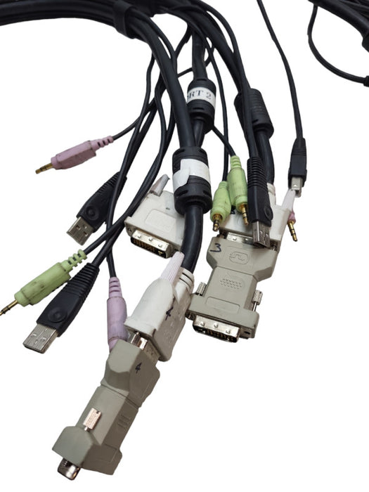 STARTECH.COM SV431DVIUA 4-Port VGA USB KVM Switch with attached cables &