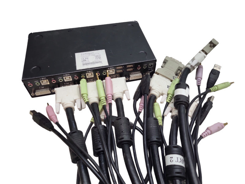 STARTECH.COM SV431DVIUA 4-Port VGA USB KVM Switch with attached cables &