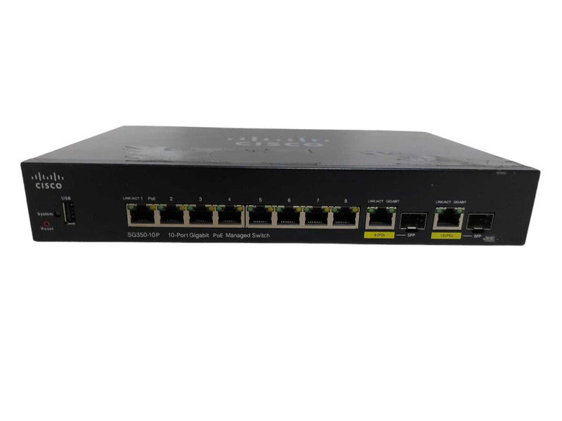 Cisco SG350-10P 10x port gigabit PoE Managed Switch Q#