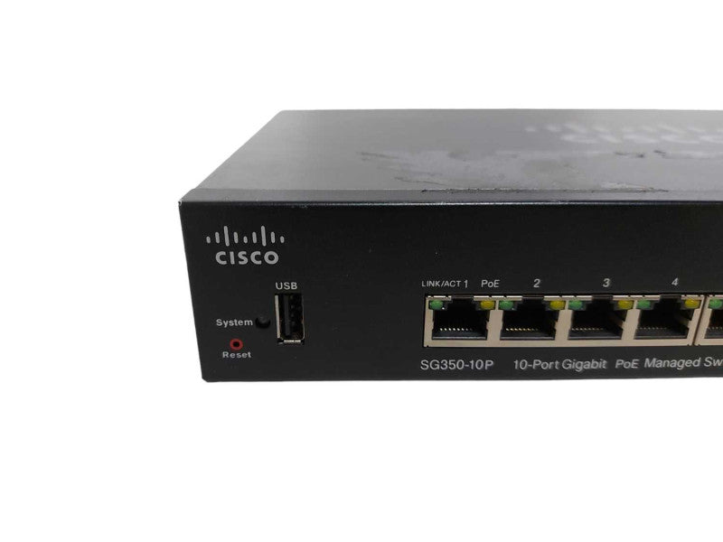 Cisco SG350-10P 10x port gigabit PoE Managed Switch Q#