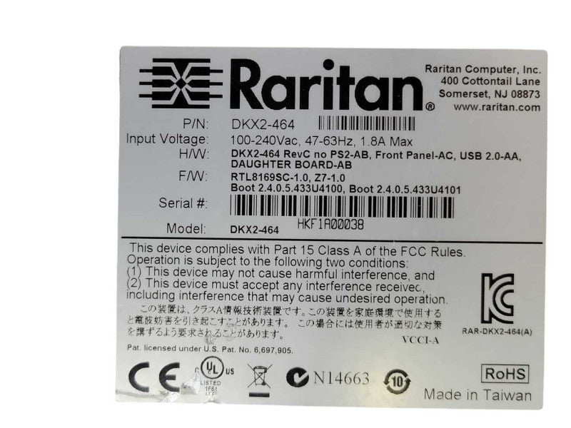 Raritan DKX2-464 Dominion KX2-464 64 Port KVM IP Switch, READ _