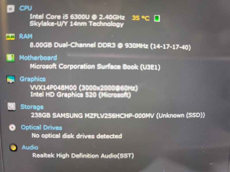 Microsoft Surface Book  | i5-6300U| 8GB DDR3| 256GB m.2  Î²
