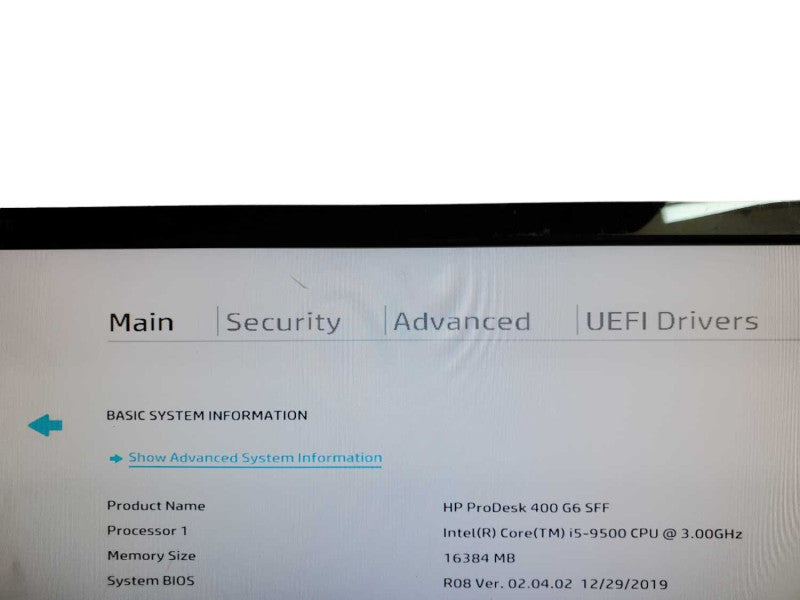 HP ProDesk 400 G6 SFF i5 - 9500 CPU @  3.00GHz 16GB DDR4 NO HDD QÎ¸