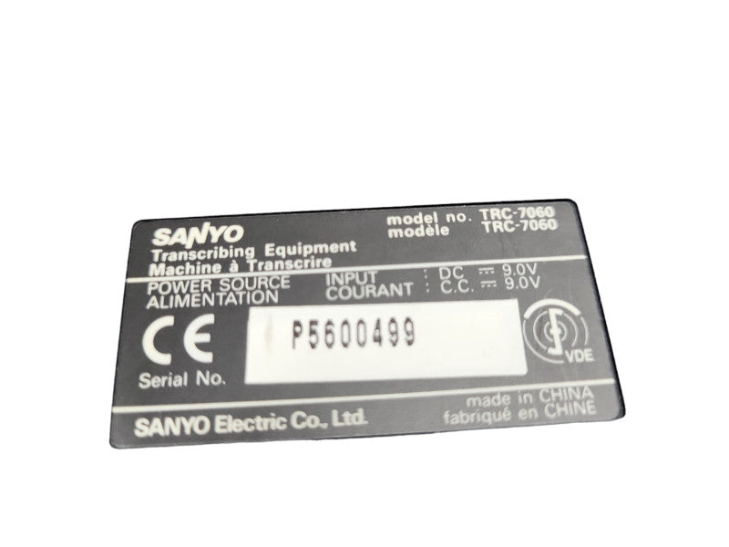 Sanyo TRC-7060 Desktop Cassette Transcriber / Recorder &