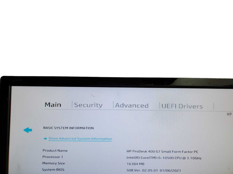 HP ProDesk 400 G7 SFF core i5 - 10500 CPU @ 3.10GHz 16GB DDR4 NO HDD Î¸
