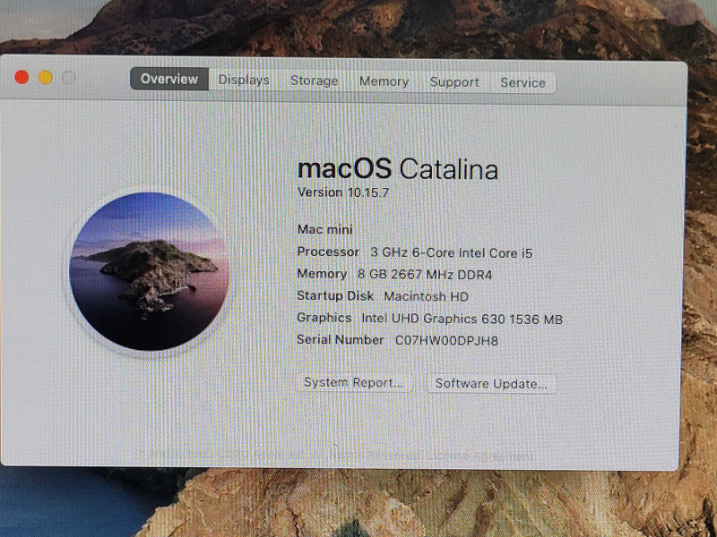 Apple Mac Mini Late 2018, Core I5-8500B 3GHz, 8GB RAM, 500GB SSD, Catalina _