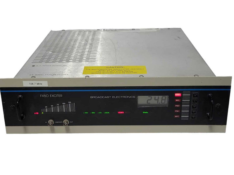 Broadcast Electronics FX50 Exciter FCC Transmitter Data PN: 909-1050-224 READ _