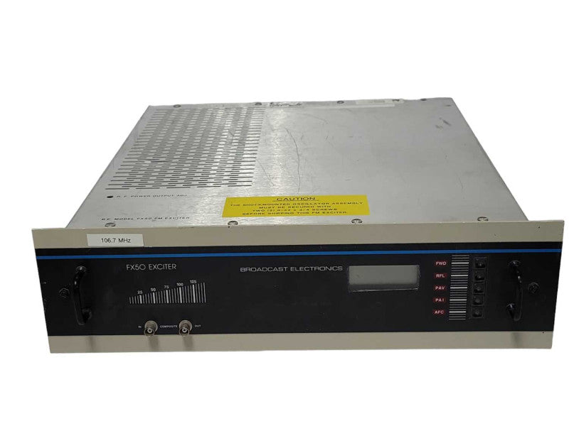 Broadcast Electronics FX50 Exciter FCC Transmitter Data PN: 909-1050-224 READ _