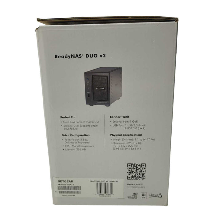 Netgear ReadyNAS DUO v2 RND2000-200NAS with 2x 4TB HDDs  -