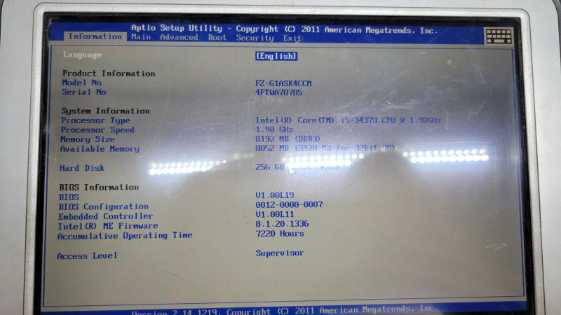 Panasonic Toughbook FZ-G1 - Core i5-3437U | 8GB | 256GB SSD | PWR ADPTR %