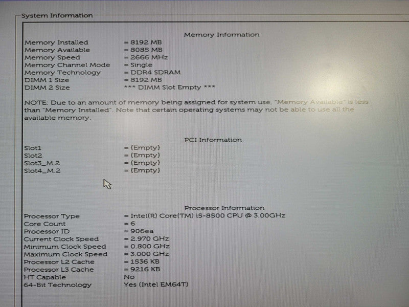 Dell OptiPlex 3060 SFF | i5-8500 @ 3.00GHz 8GB DDR4 256GB M.2 !