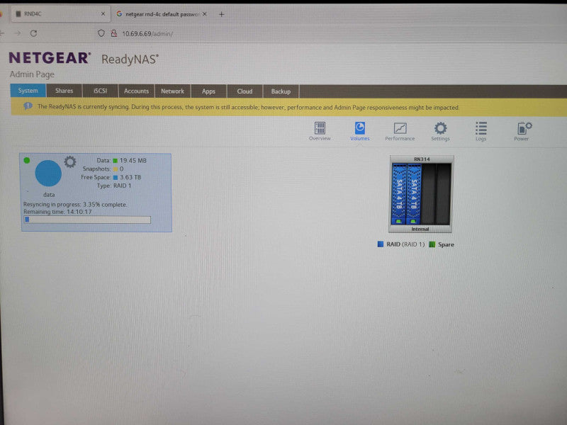 NetGear Advanced Network Storage RND-4C 4-Bay with 2x 4TB HDDs _