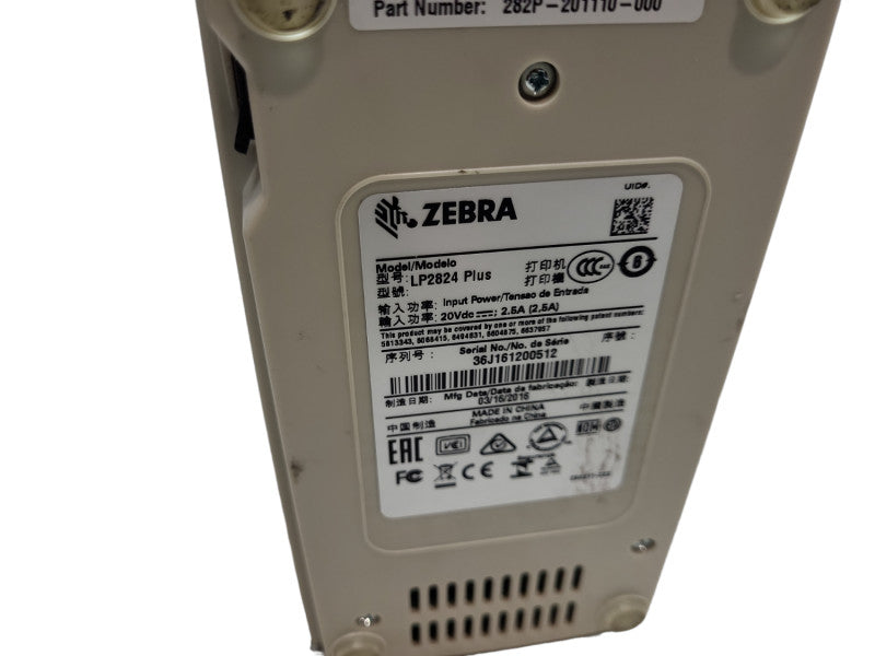 Zebra LP 2824 Plus Label Printer USB Ethernet (RJ-45) 282P-201512-000  &