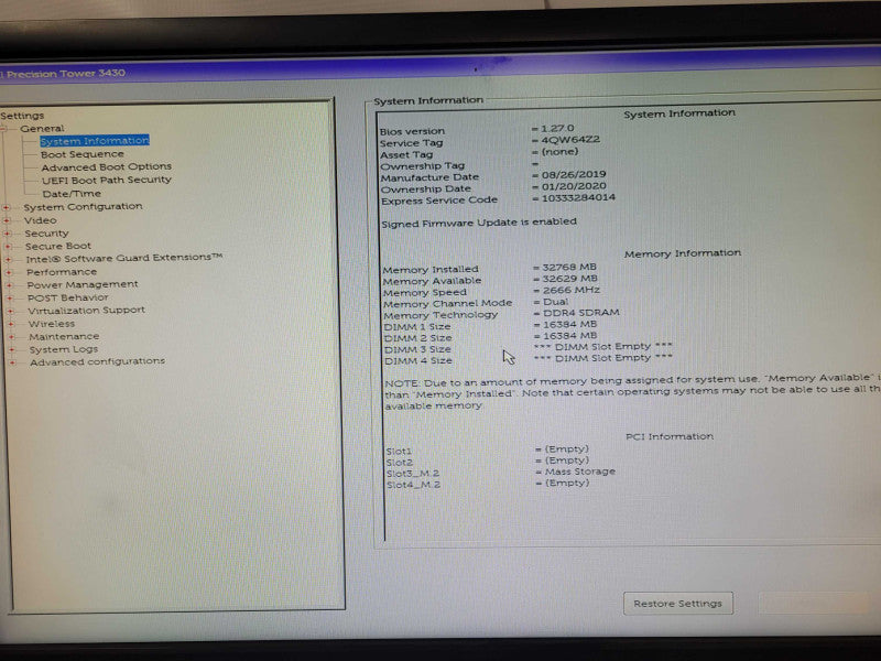 Dell Precision 3430, Xeon E-2146G 3.50GHz, 32GB DDR4, 256GB NVME _