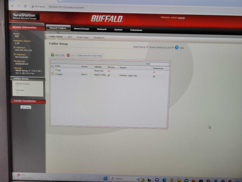 Buffalo TS-WX2.0TL/R1 2x 1TB HDD Network attached storage _