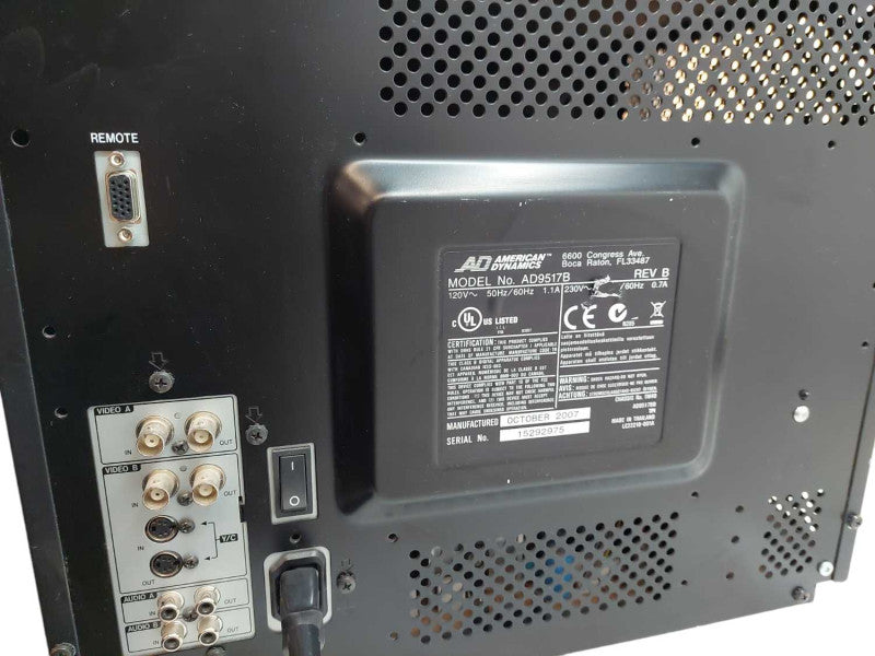 American Dynamics Security Monitor Model: AD9517B =