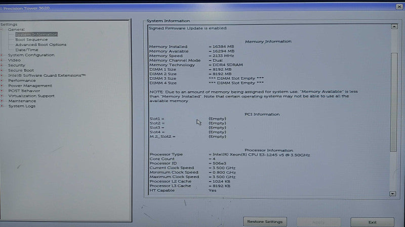 Dell precision T3620 Xeon E3-1245 V5 @ 3.50ghz / 16gb ram / READ #