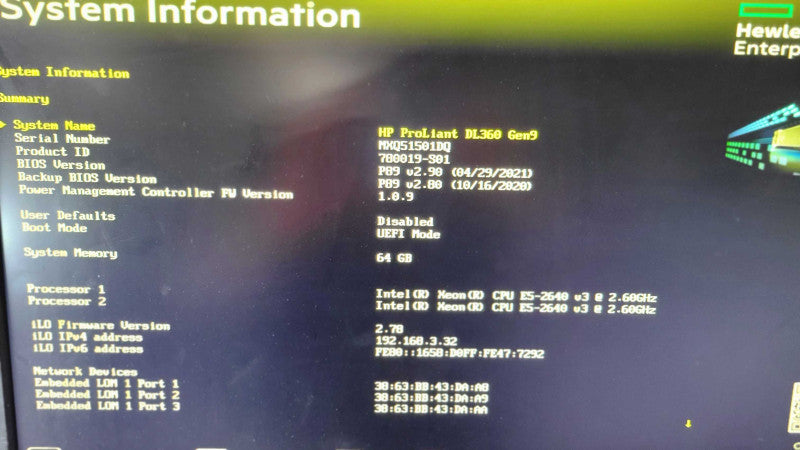 HP PL DL360 Gen9 - 2x Xeon E5-2640 v3 | 64GB RAM | P440AR | 2x 500W PSU Q%