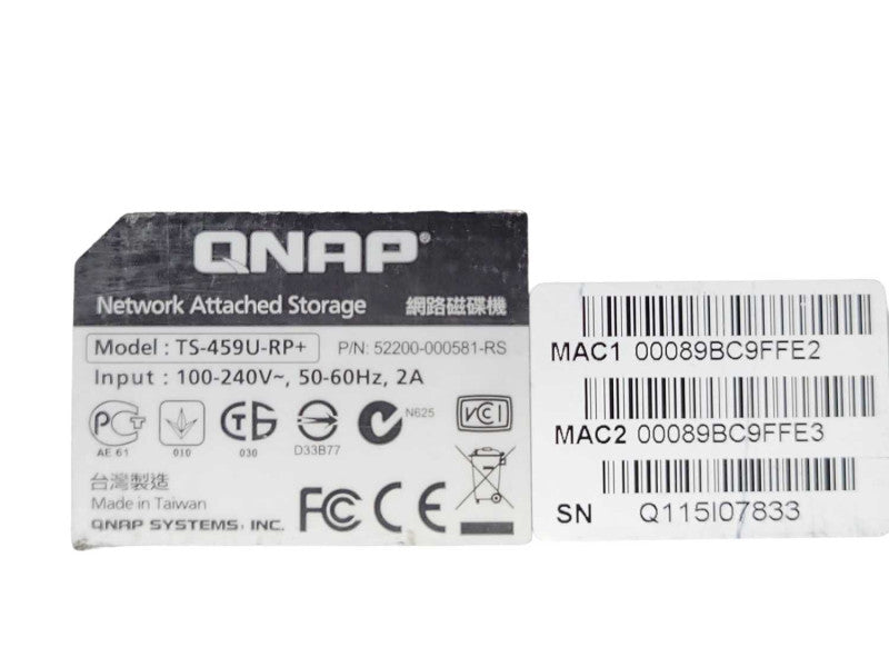 QNAP Network Attached Storage TS-459U-RP+ 4-Bay NAS with 4x 4TB HDDs _