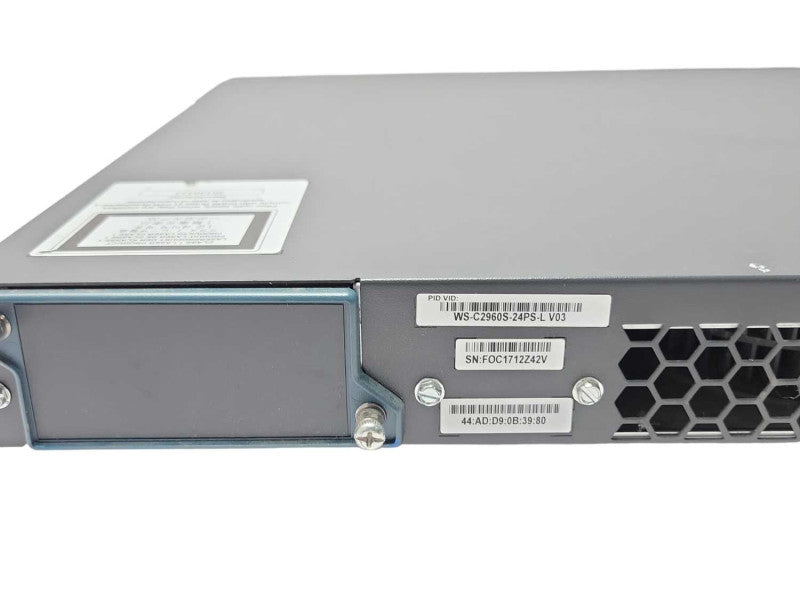 Cisco WS-C2960S-24PS-L 24 Port Gigabit 370W PoE+ Switch _