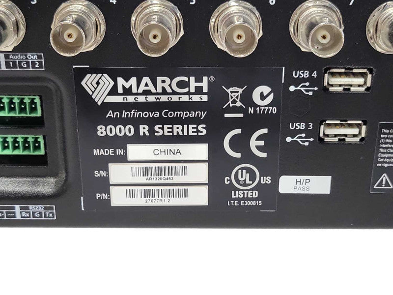 March 8000 R Series 8532 R 27677R1.2 16 Channel NVR, READ _