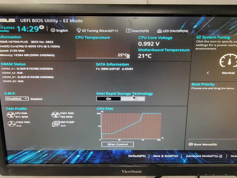 Custom /Asus Tower PC, Core I5-8600 3.1GHz, 16GB DDR4, 2x HDD Trays _