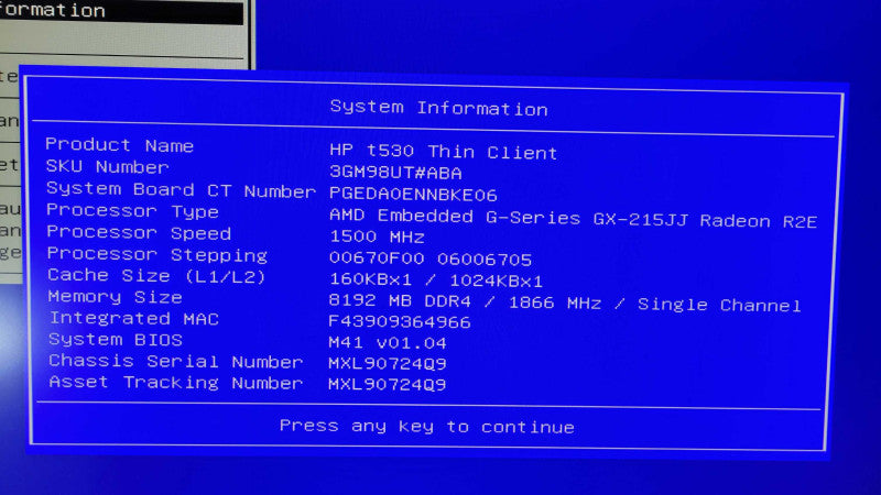 HP t530 TC - AMD GX-215JJ Radeon R2E | 8GB DDR4 | M.2 Slot | USB-C Q%