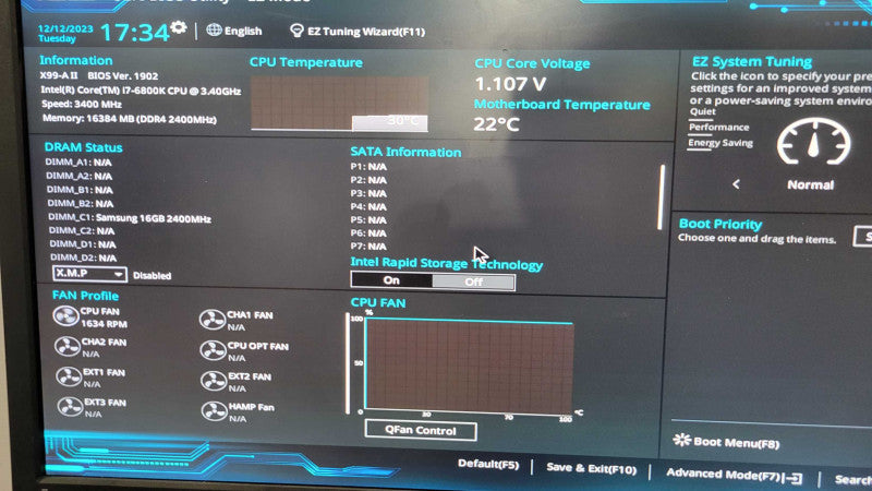 Intel Core i7-6800K @ 3.4Ghz | ASUS X99-A II | 16GB RAM | M.2 %